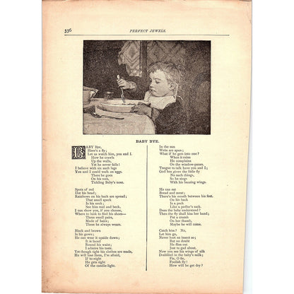Baby Bye - Theodore Tilton 2 Pages 1884 Poem TA5-CJ-6