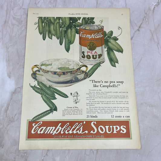 Campbell's Condensed Cream of Pea Soup 1924 Magazine Ad FL6-11