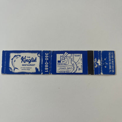 The Kingfish Restaurant at John's Pass Treasure Island FL Matchbook TB6-MB2-9