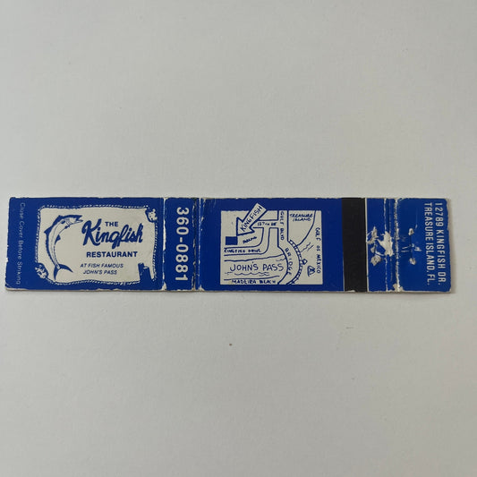 The Kingfish Restaurant at John's Pass Treasure Island FL Matchbook TB6-MB2-9