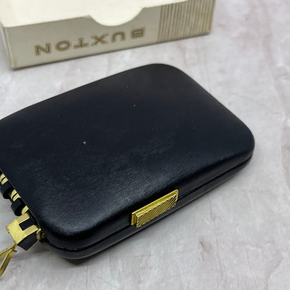 Vintage BUXTON Black Leather Saddle Cowhide Key-Tainer Key Case New SF4