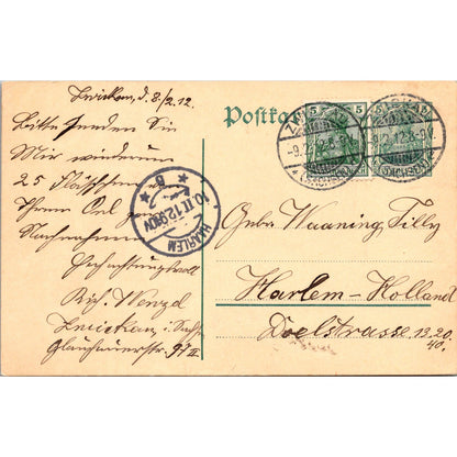 Waaning Tilly Haarlem Holland Wenzel 1912 German Reich Postcard TE2-GRQ