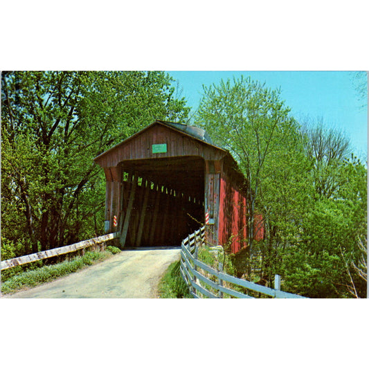 Dick Huffman Bridge Putnam County Indiana Covered Bridge Postcard PB12