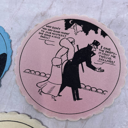 Vintage Bridge Coaster Illustrated Humor Cartoon Set of 3 TH9-BC-5