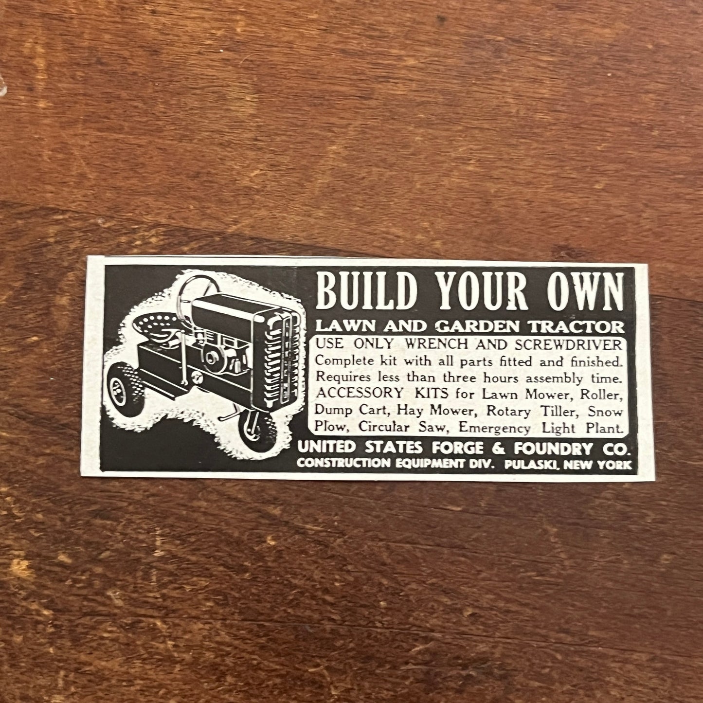 Build Your Own Lawnmower US States Forge & Foundry Co Pulaski 1955 Ad AF9-S3
