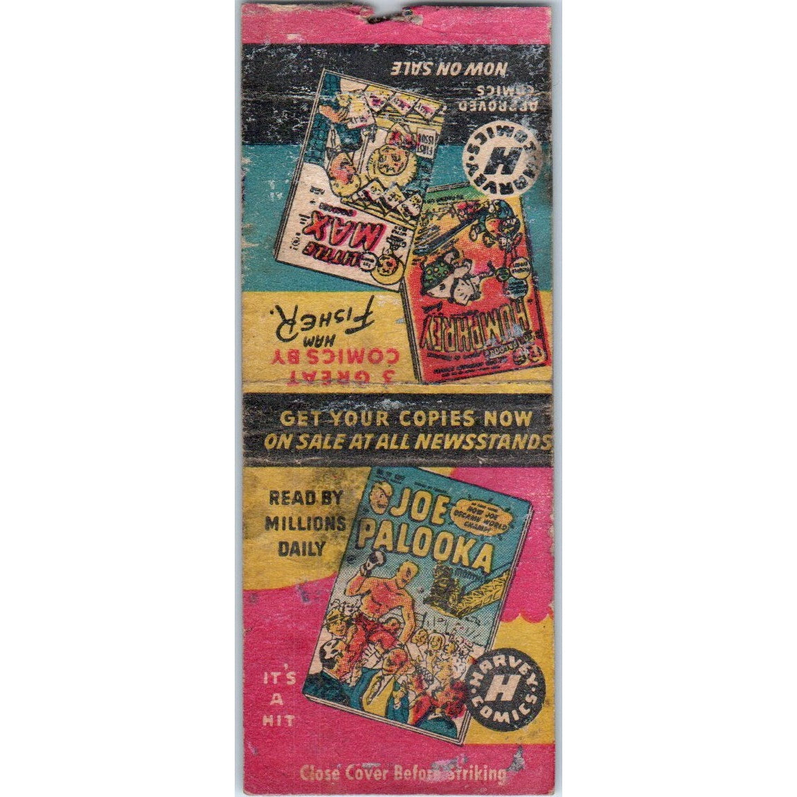 Harvey Comics Joe Palooka Ham Fisher Vintage Matchbook Cover SD4-Y7