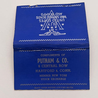 Putnam & Co Central Row Hartford CT War Bonds Vintage Matchbook Cover MM2-7