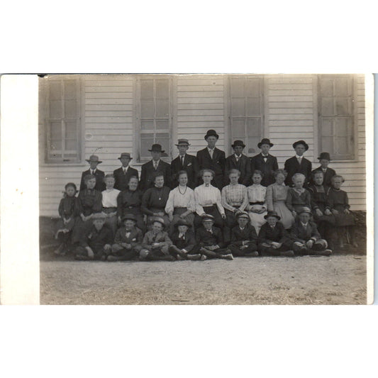 School Class Photo Master Nels Nelson Wood Lake MN c1910 RPPC Postcard AB9