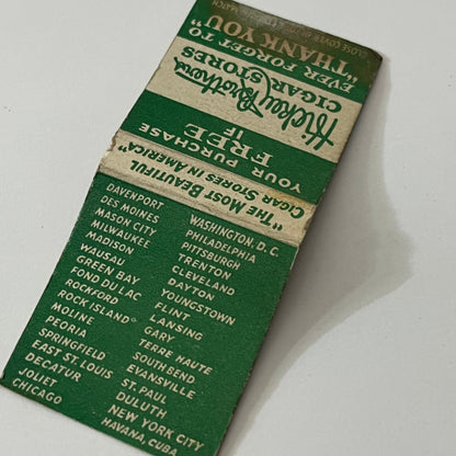 Hickey Brothers Cigar Stores Vintage Matchbook Cover TB6-MB1-12