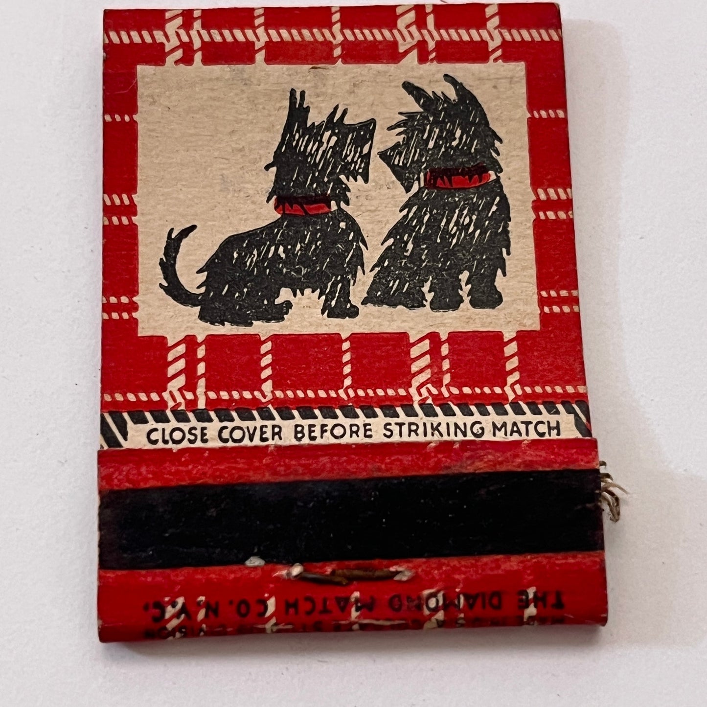 Pair of Scotty Dogs Scottish Terriers Vintage Matchbook Cover TB6-MB1-7