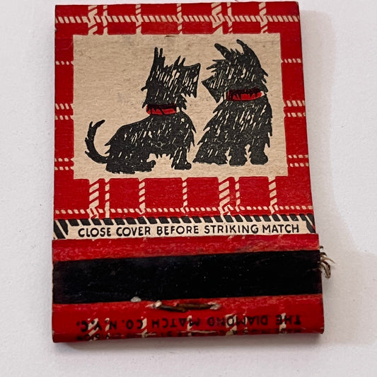 Pair of Scotty Dogs Scottish Terriers Vintage Matchbook Cover TB6-MB1-7