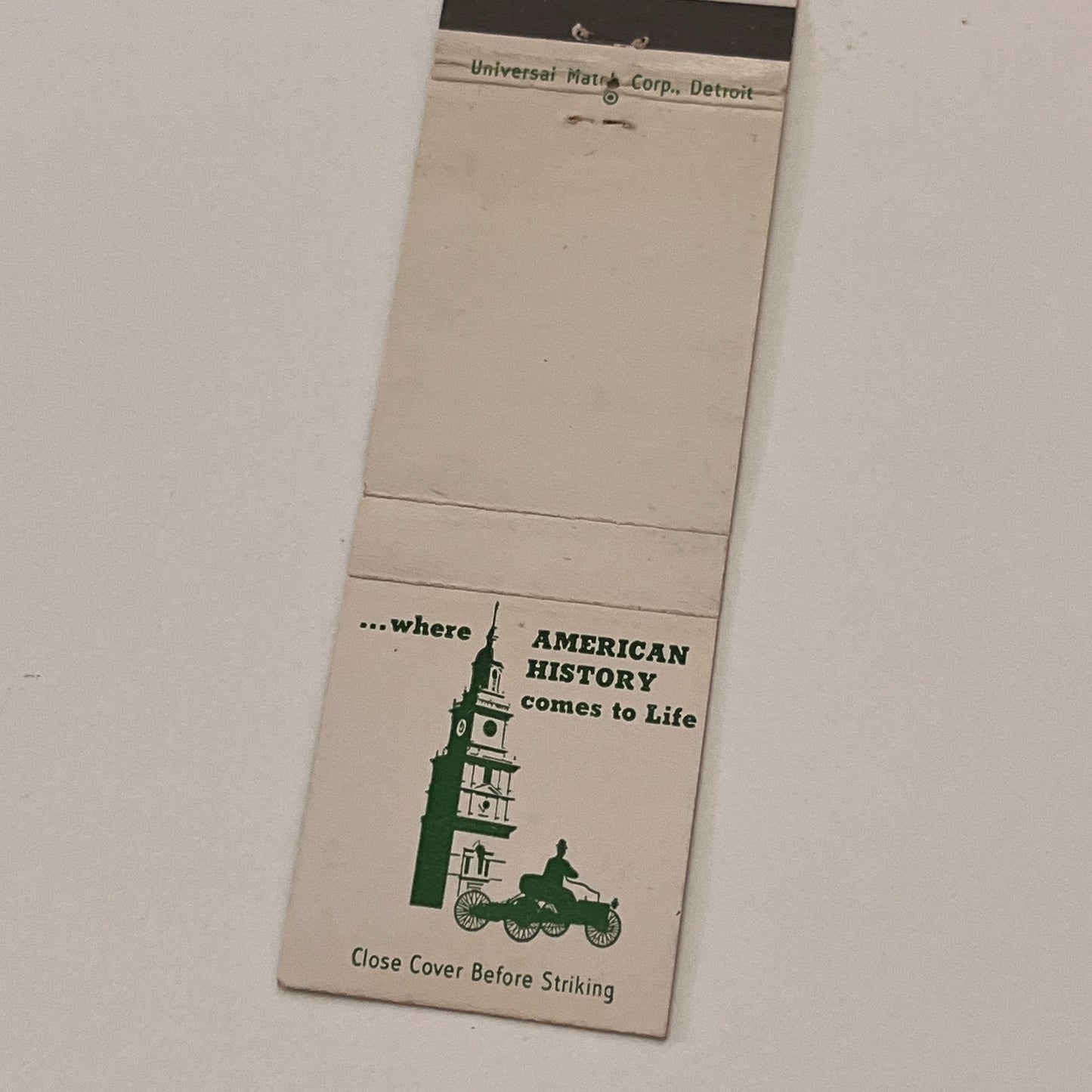 Visit Greenfield Village Dearborn MI Vintage Matchbook Cover TB6-MB2-2