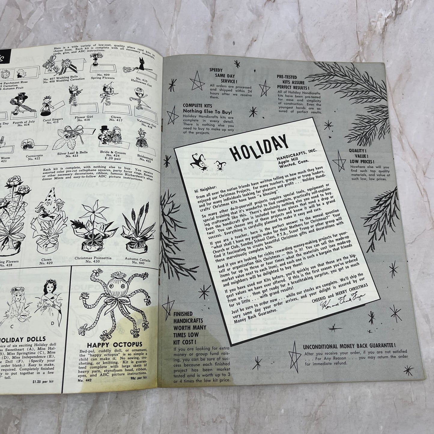 1961 Holiday Handicrafts Christmas Craft Catalog TI9-P3