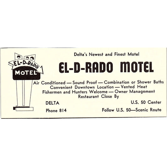 El-D-Rado Motel Delta CO 1958 Ad AG1-M4
