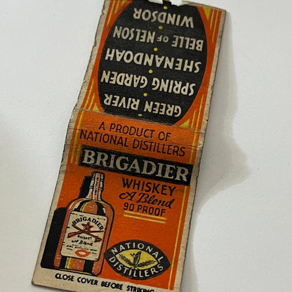 Brigadier Whiskey National Distillers Vintage Matchbook Cover TB6-MB1-13
