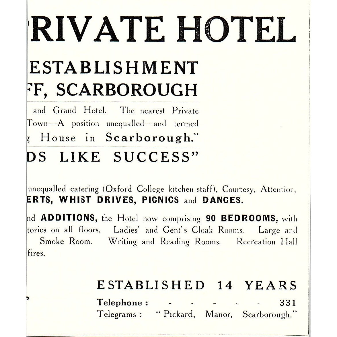 The Albion Boarding House P. Smith Scarborough c1910 Ad AF3-Q3