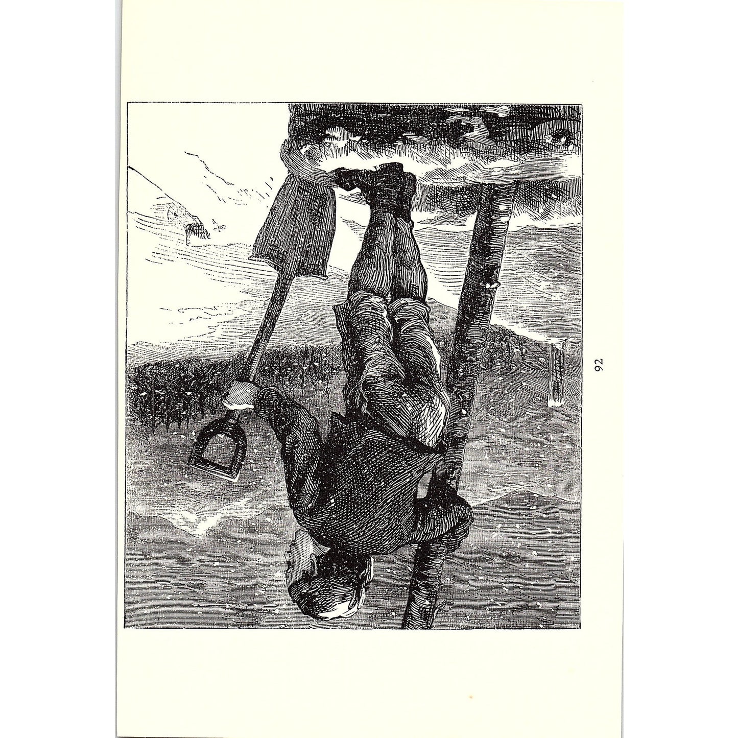 1880s Lost in the Snow Engraving Vintage Art Print 5x7 V12