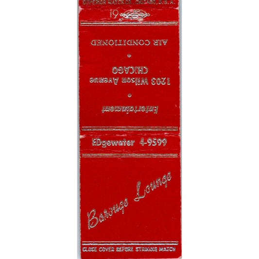 Baroque Lounge 1203 Wilson Ave. Chicago Vintage Matchbook Cover SD4-Y17