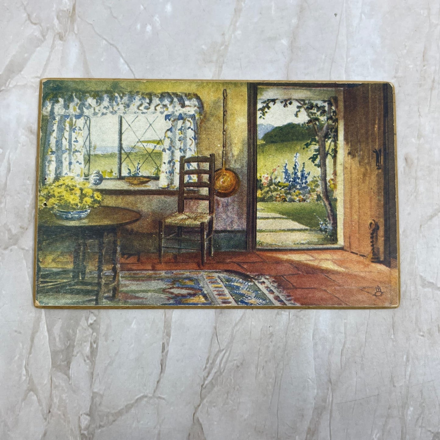 1880s Raphael Tuck Illustrated Postcard The Open Door TI8-S1