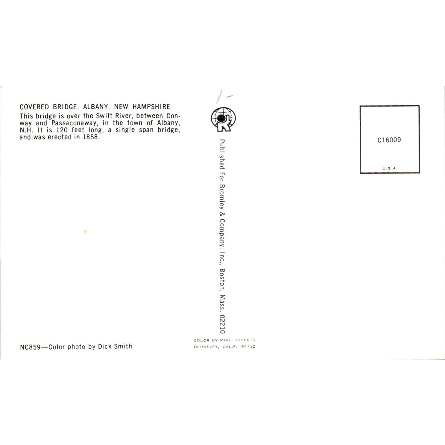 Covered Bridge Swift River Albany NH Vintage Covered Bridge Postcard PD6