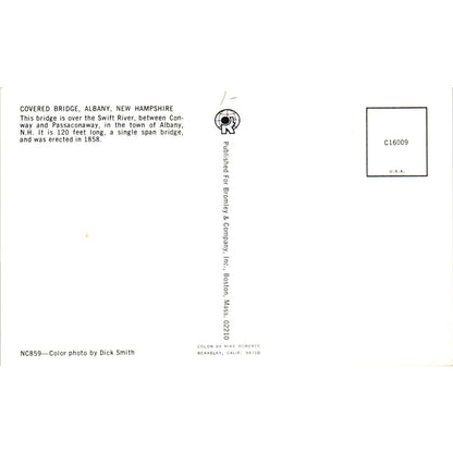 Covered Bridge Swift River Albany NH Vintage Covered Bridge Postcard PD6