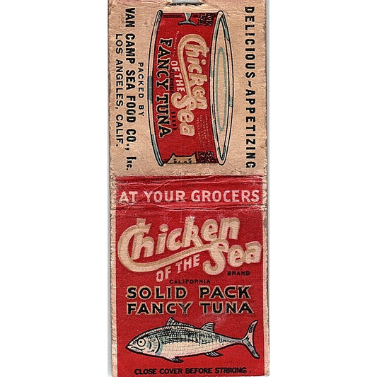 Chicken of the Sea Tuna Vancamp Seafood Co Los Angeles Matchbook Cover SC7-Y7