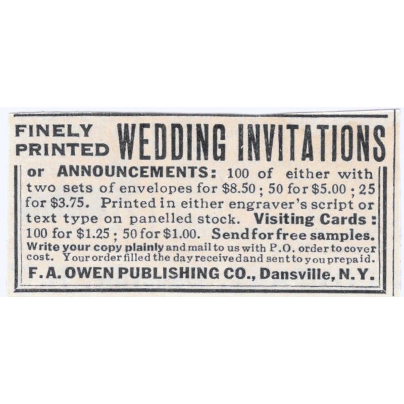 F.A. Owen Publishing Co Dansville NY 1930s Magazine Advertisement AE4-I3
