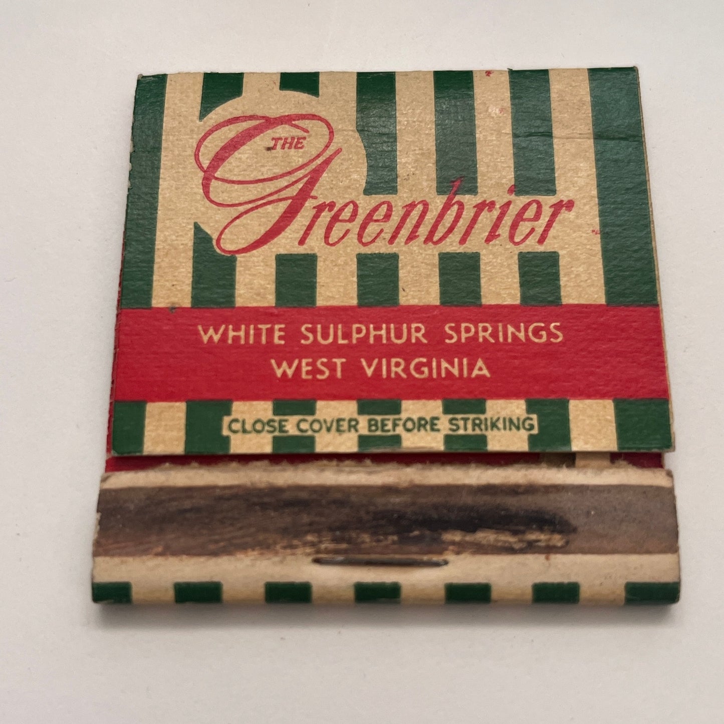 The Greenbriar and Cottages White Sulphur Springs WV Matchbook Cover TB8-MB-6