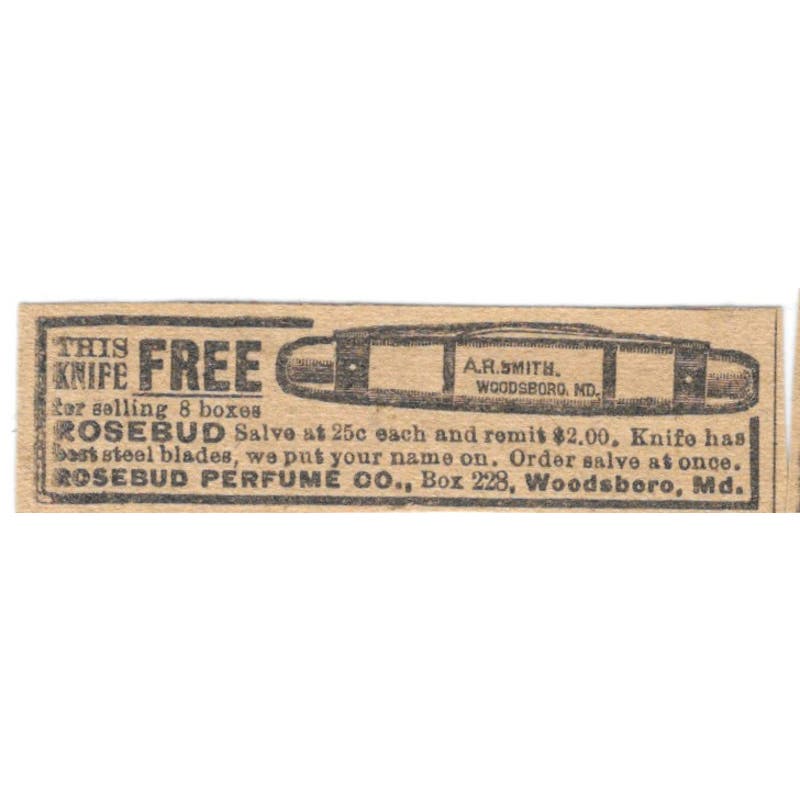 Rosebud Perfume Co Woodsboro MD Free Giveaway 1923 Magazine Ad Clip AE1-6