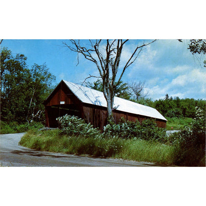 Ottauquechee Bridge West Woodstock VT Vintage Covered Bridge Postcard PD1