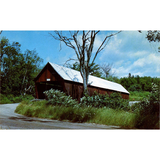 Ottauquechee Bridge West Woodstock VT Vintage Covered Bridge Postcard PD1
