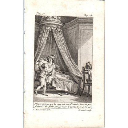 c1780 Original French Engraving Plate C. Monnet inv, del. Armand sculp. AE5-FE