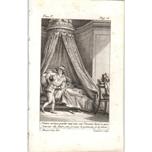 c1780 Original French Engraving Plate C. Monnet inv, del. Armand sculp. AE5-FE