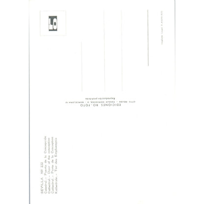 Sevilla Catedral Puerta De La Concepción Vintage Postcard PD1