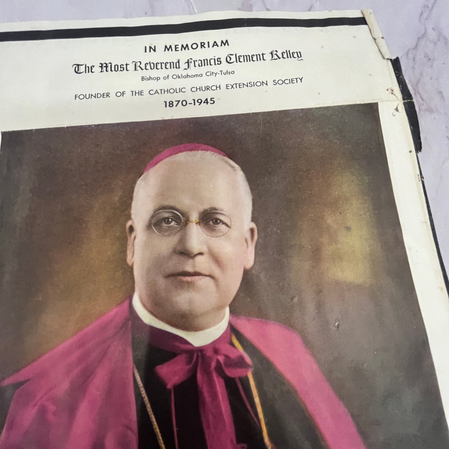 1945 Reverend Francis Clement Kelley Bishop of Oklahoma City Memoriam 9x13" V23