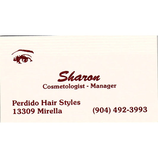 Sharon Cosmetologist Perdido Hair Styles Perdido Key FL Vtg Business Card SD9-B9