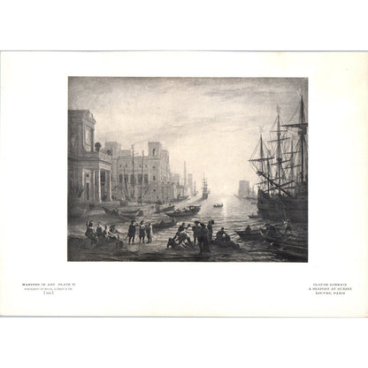 A Seaport at Sunset - Claude Lorrain c1905 Art Print D13