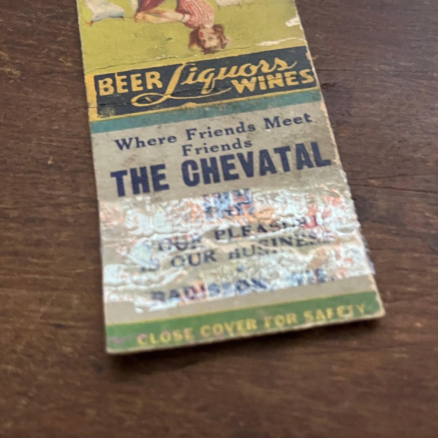 The Chevatal Inn Radisson WI Pinup Vintage Matchbook Cover SC7-Y5