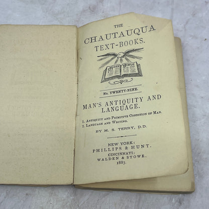 1883 Man's Antiquity & Language M.S. Terry Chautauqua No. 29 Pocket Book TB8-OB