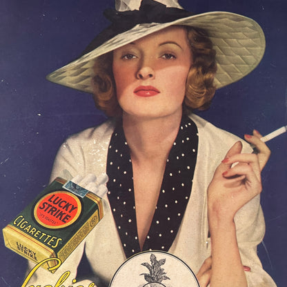 Lucky Strike - Glamorous Woman in Wide Brimmed Hat 1935 Ad AG3-S1