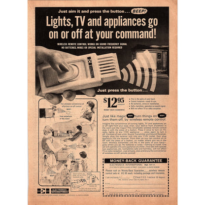 Wireless Remote Control Electronics International Chicago IL 1967 Ad AG1-17