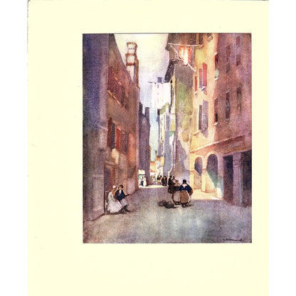 Street Scene Cityscape Chioggia Italy Leonard Richmond Art Print 6x7 V6