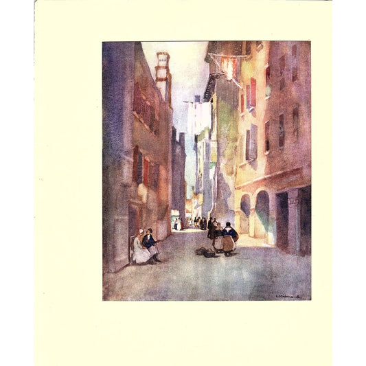 Street Scene Cityscape Chioggia Italy Leonard Richmond Art Print 6x7 V6