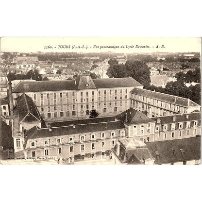 Vue Panoramique Du Lycée Descartes French Antique Postcard PE11