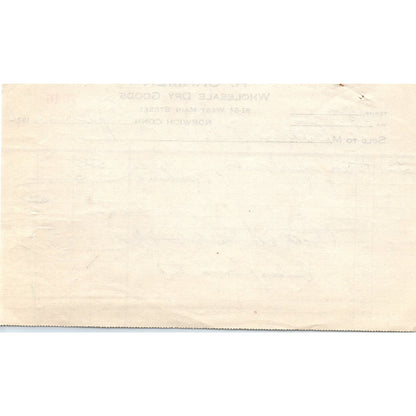 A. Cramer Dry Goods Norwich CT 1924 Original Billhead Letterhead Receipt D8