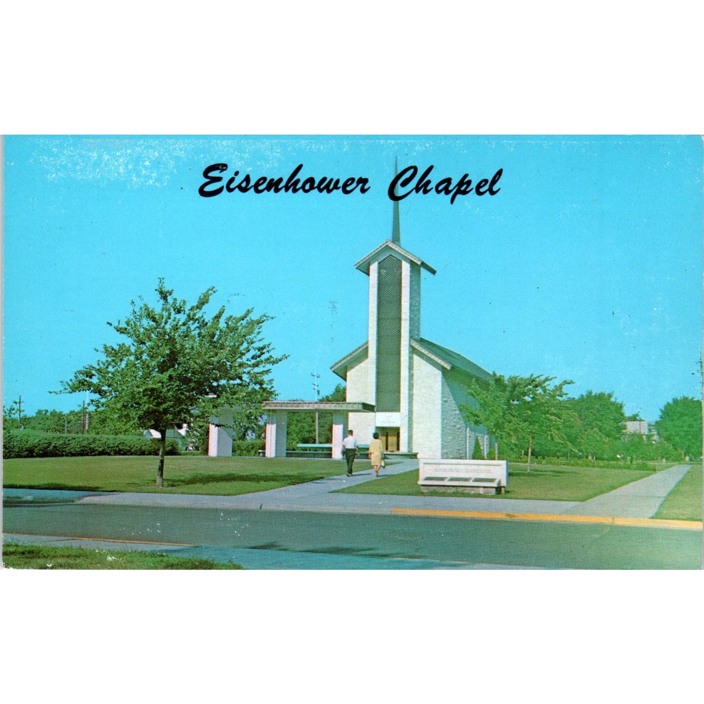 President Eisenhower Chapel Abilene Kansas Vintage Postcard PC17