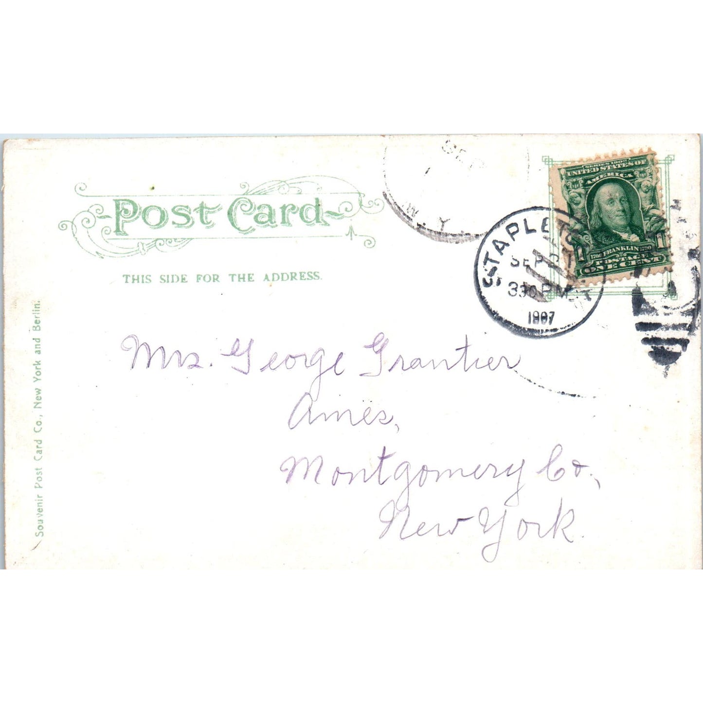 1907 Fireboat New York Battery Landing New York Original Postcard PC10