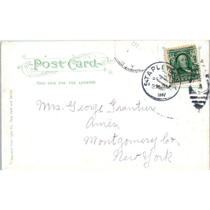 1907 Fireboat New York Battery Landing New York Original Postcard PC10