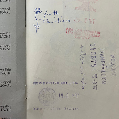 Expo 67 Montreal Adult Season Passport 1967 With Stamps TF5-L3