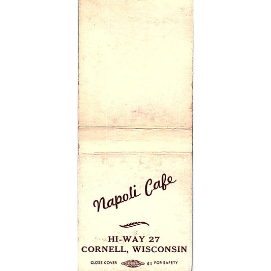 Napoli Cafe Cornell WI Vintage Matchbook Cover SF3-Y7